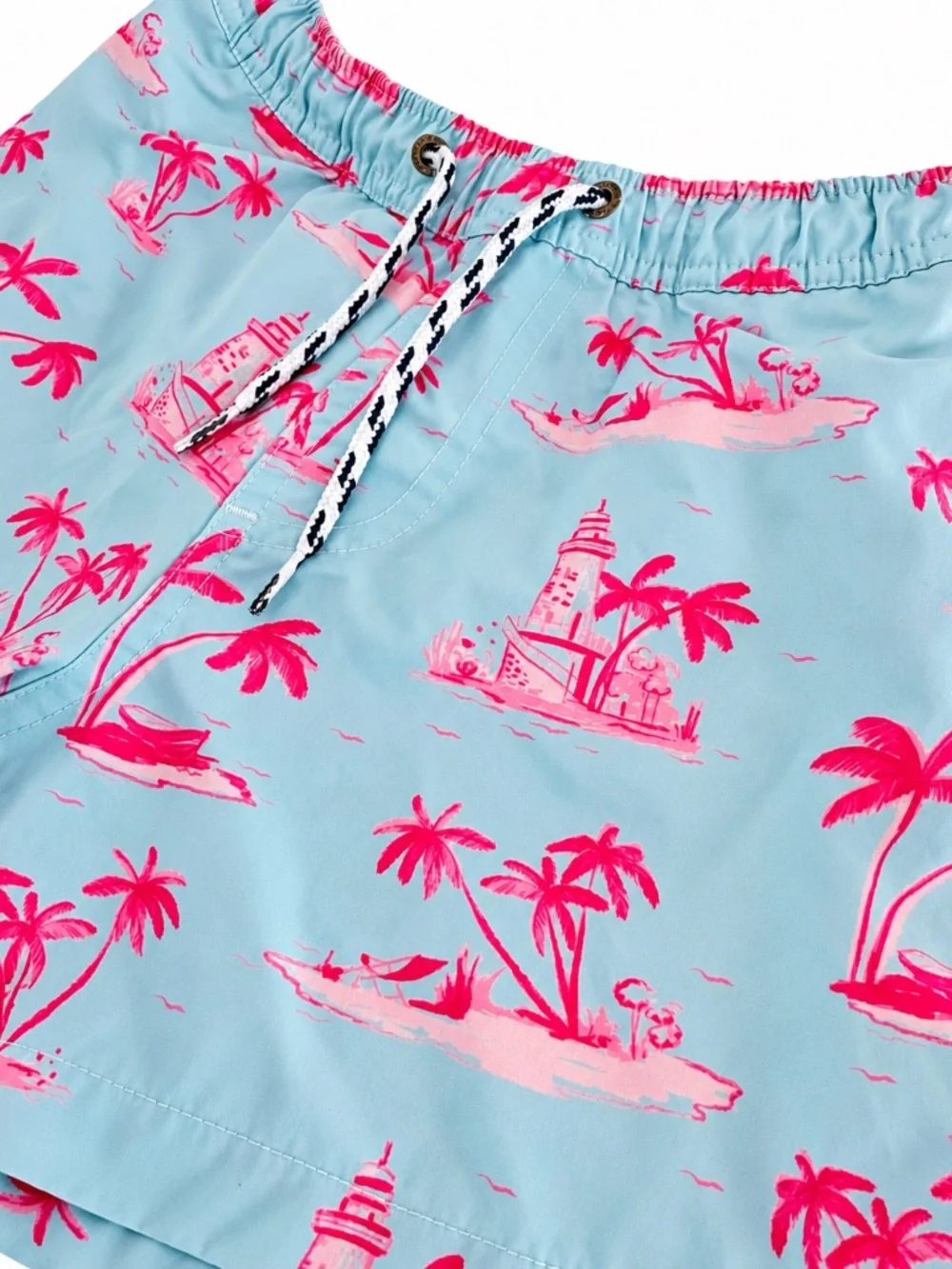 Snapper Rock Boys Aqua Pink Tropical Swim Trunks Size 4